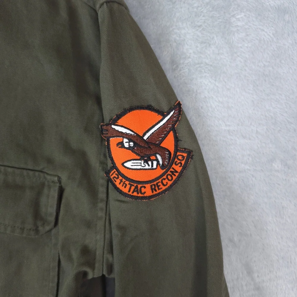 Original Use Military Field Jacket Mens S Army Green‎ Zip Utility Patched Shirt